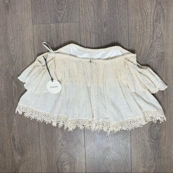 Tularosa Revolve Amelia Top Crop Off The Shoulder Blouse Boho chic Size Small - Picture 13 of 16
